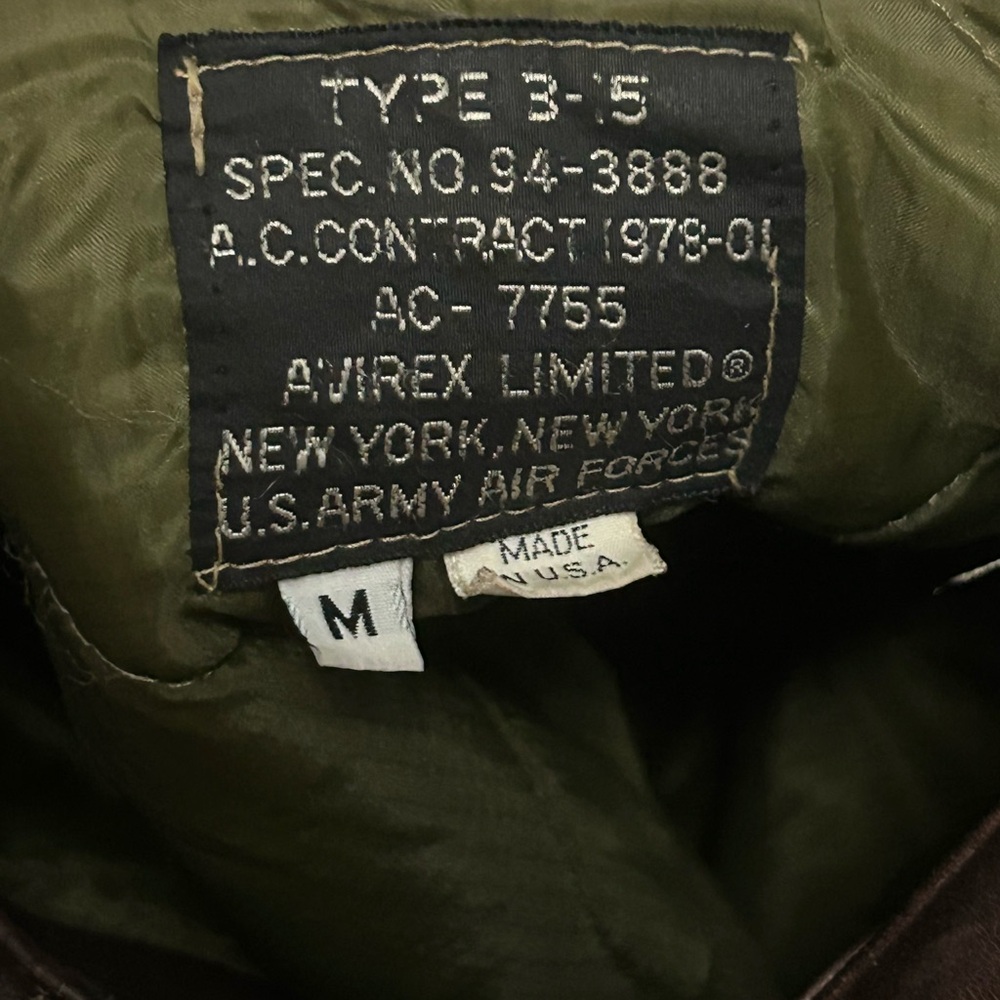 RARE VINTAGE Avirex B-15 Leather Jacket